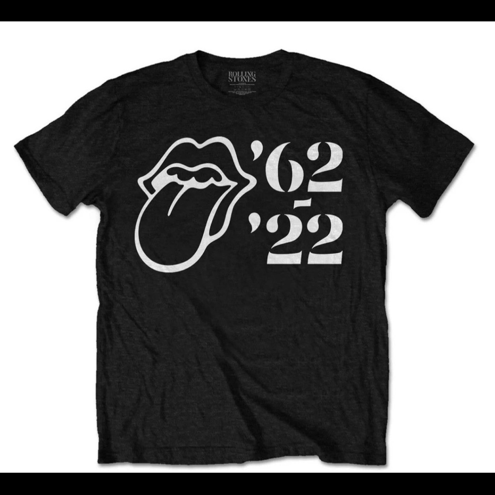 Rolling Stones '62-'22 Black Logo Tee